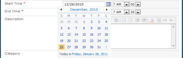 sharepoint 2010 date time